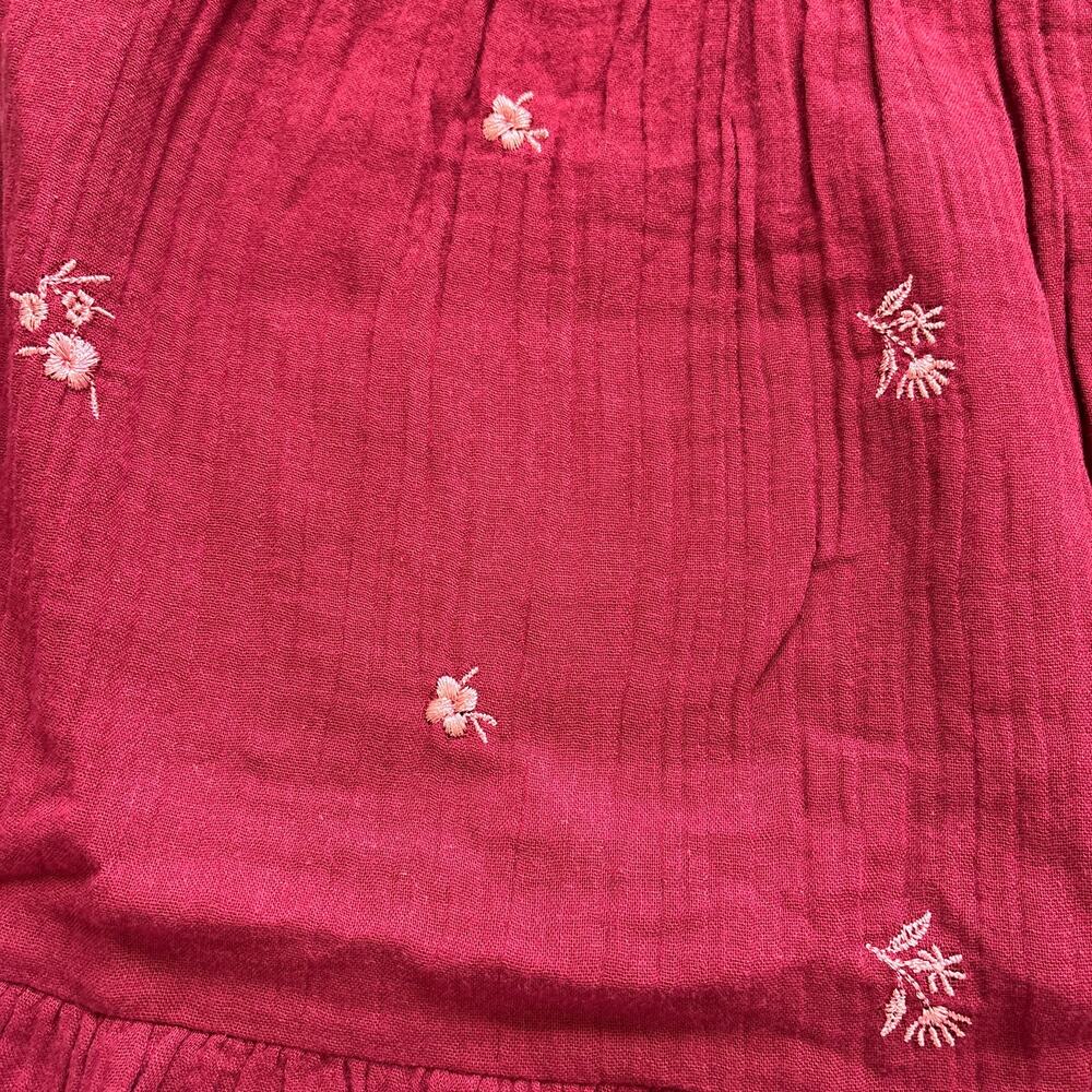Cat and Jack Girls 5T Dress Red Floral Embroidered Gauzy Short Sleeve NEW - Picture 3 of 6